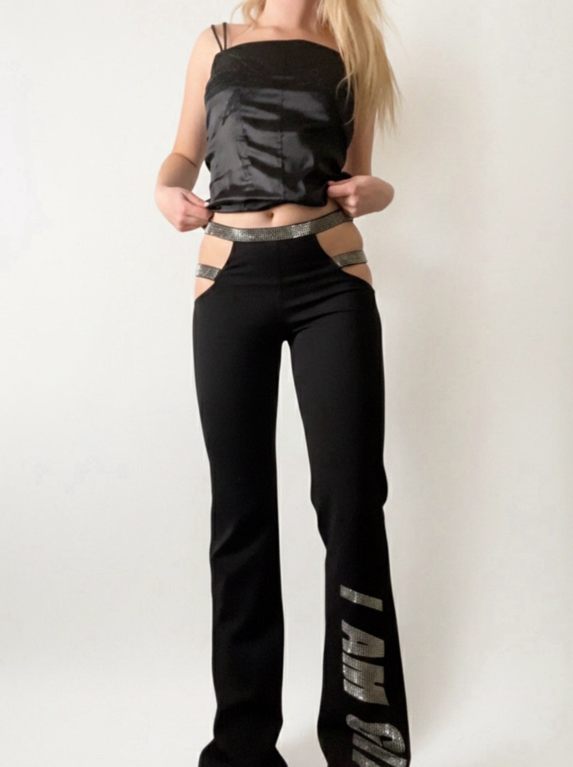 I Am Gia Crystal Cutout Flares