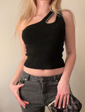 Crystal Cutout One-Shoulder