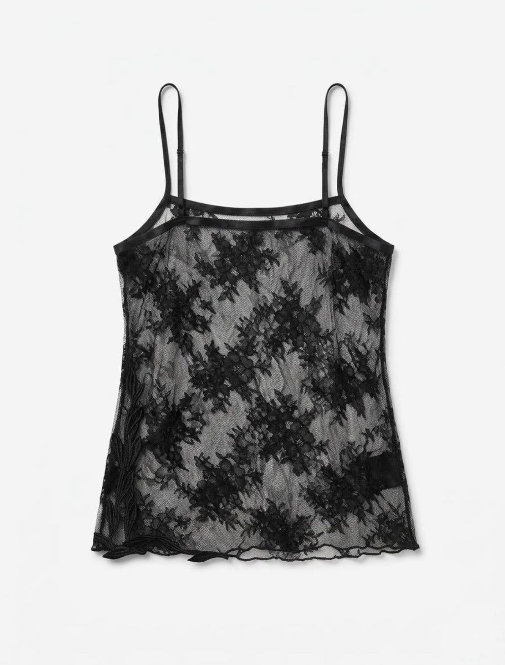 Black Lace Sheer Cami front