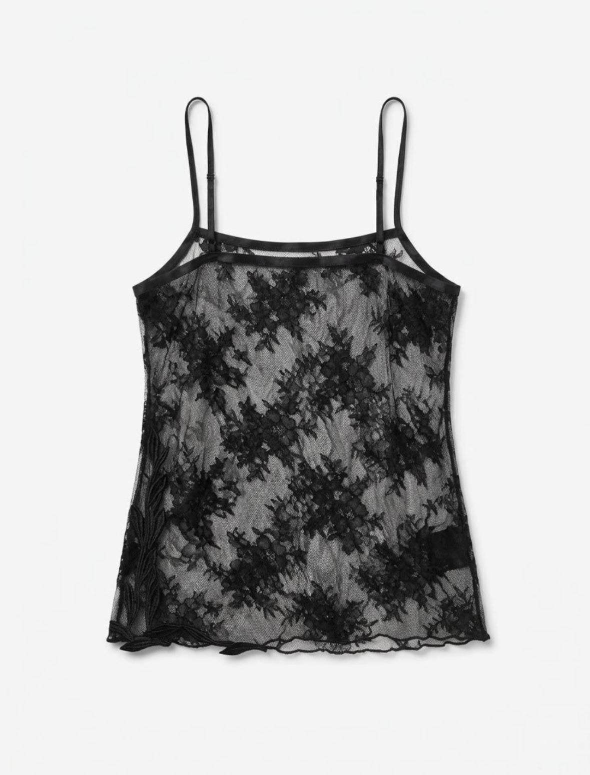 Black Lace Sheer Cami front