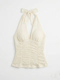 Ruched Halter Top front