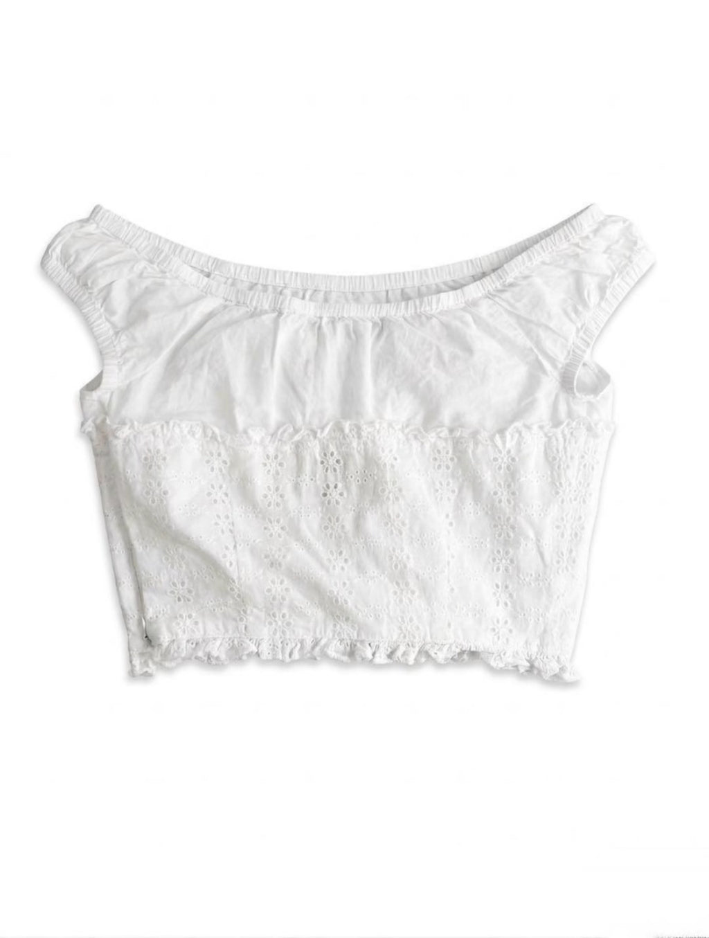 Eyelet Lace-Up Crop back