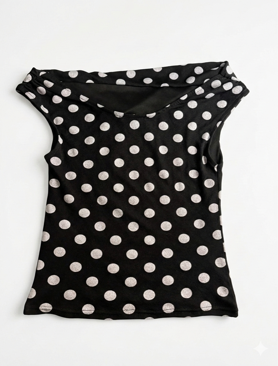 Polka Dot Off-Shoulder front