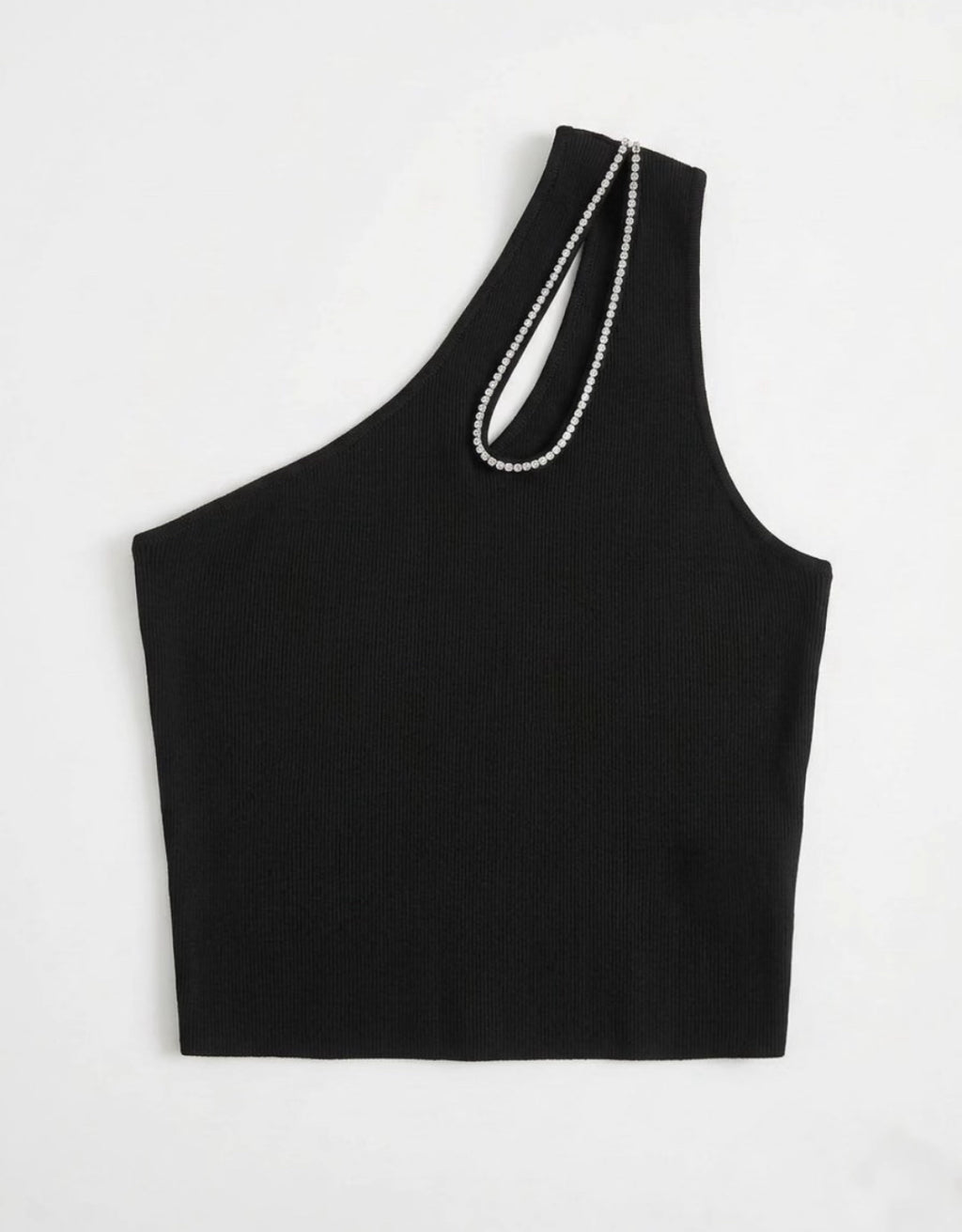 Crystal Cutout One-Shoulder front