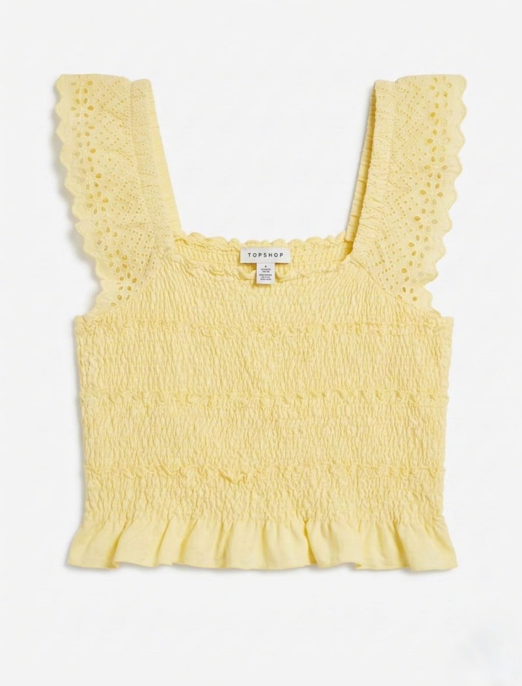 Eyelet Smocked Top back