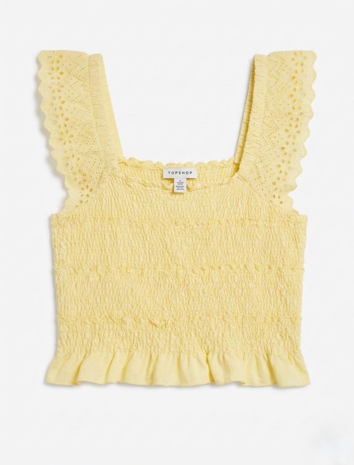 Eyelet Smocked Top back