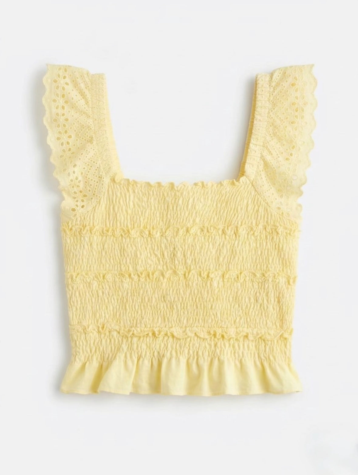 Eyelet Smocked Top front